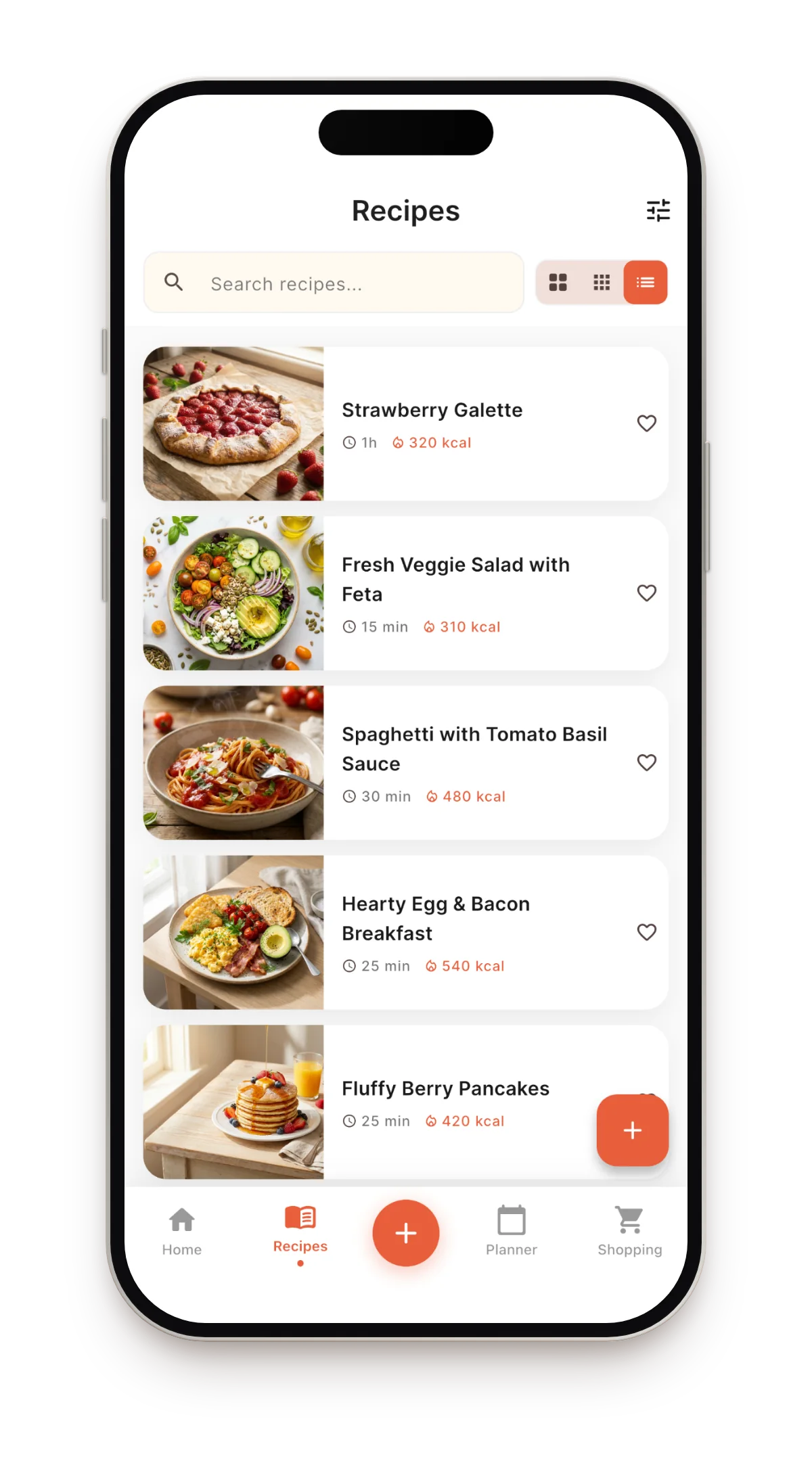 Eat Matters recipe library with saved recipes, search and categories