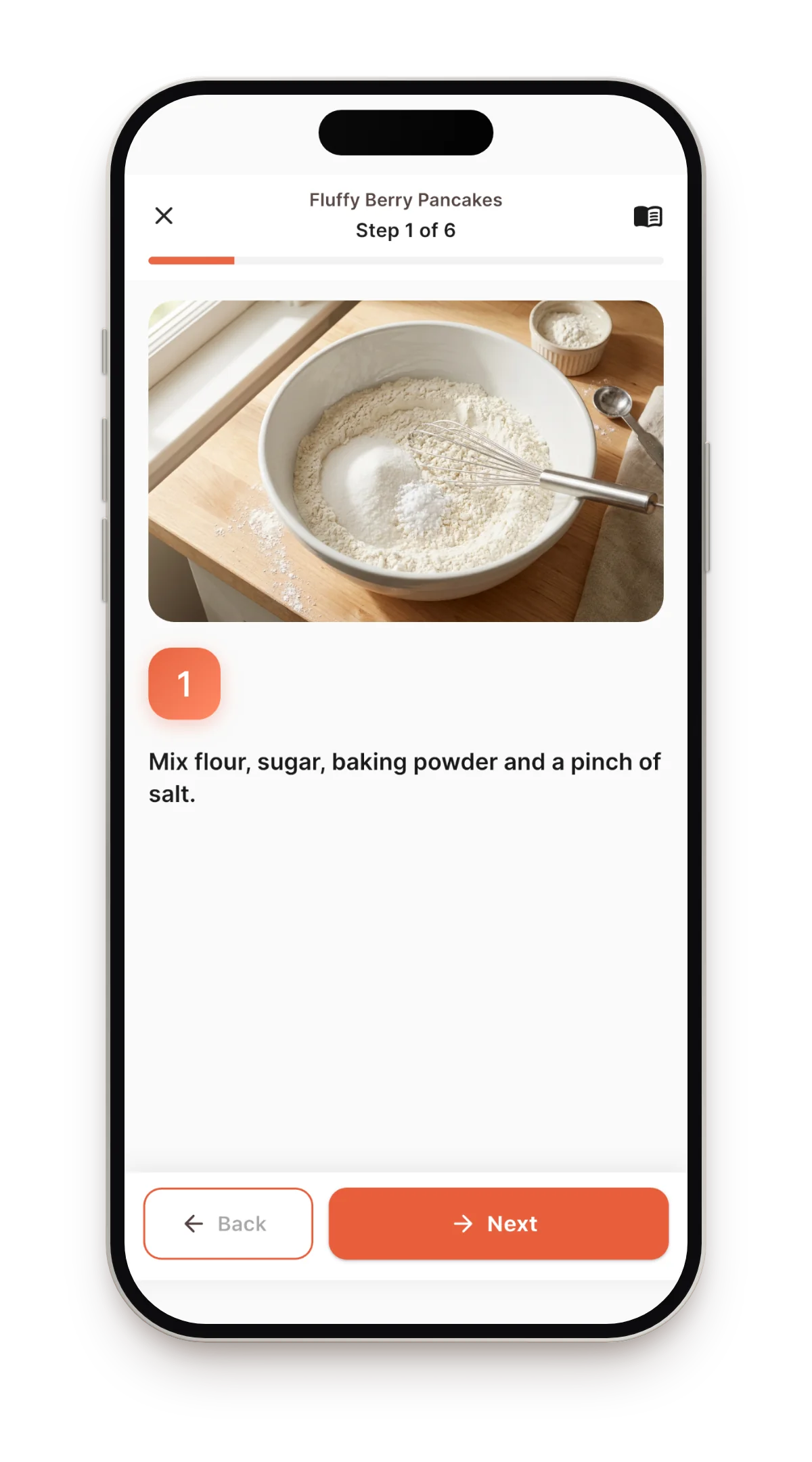 Cook mode with step-by-step instructions and photos